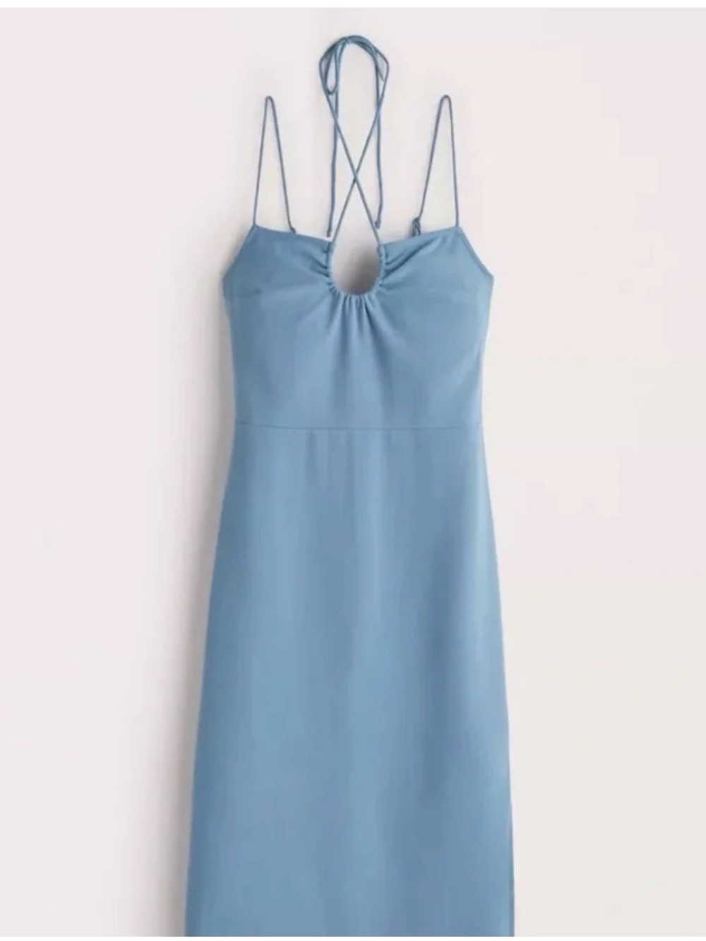 Women's Blue Strappy Halter Midi Dress Size S